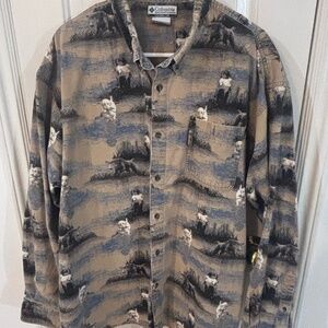 Mens dog print Columbia button up *accepting offers